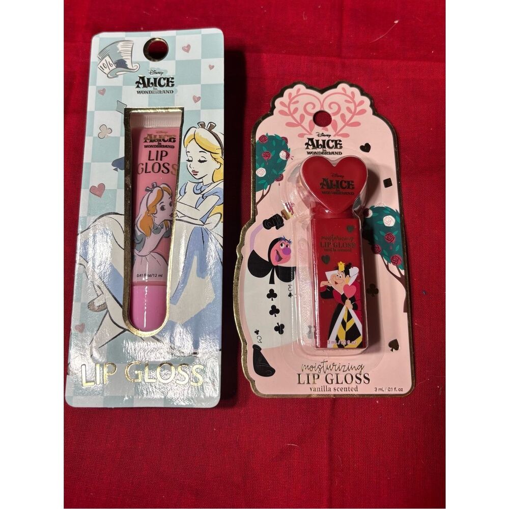 New Disney Alice in Wonderland Lip Gloss Duo - Pink & Red